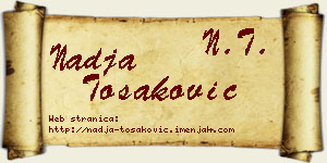 Nadja Tošaković vizit kartica